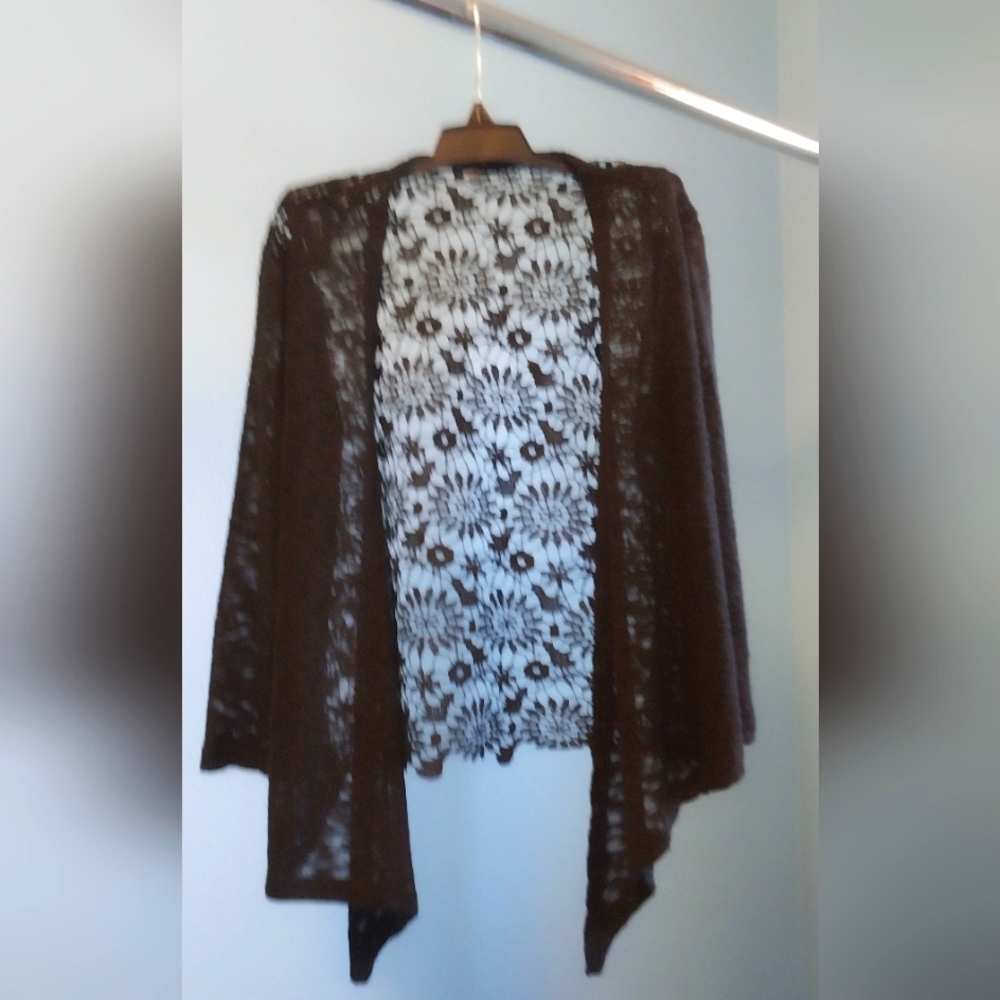 Women's Black Open-Front Sweater